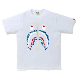 BAPE ABC Camo Shark Tee Blanc/Bleu Blanc/Bleu 491685