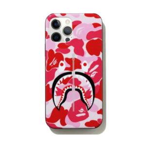 Coque de protection BAPE ABC Camo Shark iPhone 12/12 Pro Case Rose Rose 491605