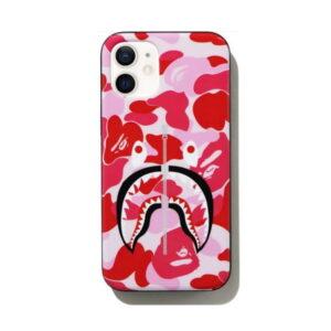 Coque de protection BAPE ABC Camo Shark iPhone 12 Mini Case Rose Rose 491586