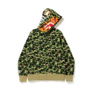 BAPE ABC Camo Tiger Sweat à capuche zippé Vert Vert 491787