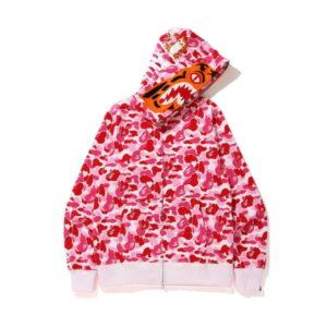 BAPE ABC Camo Tiger Sweat à capuche zippé rose rose 491762