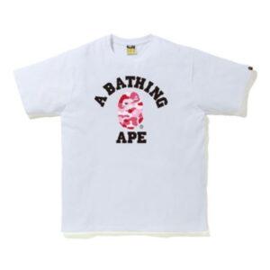 BAPE ABC College Tee Blanc/Rose Blanc/Rose 492144