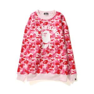 Sweat BAPE Abc College Oversize Crewneck Crewneck (Dames) Rose Rose 492006