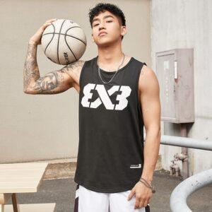 Maillot de sport Ehot 3X3 League noir maillot de corps blanc 493081