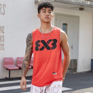 Maillot de sport Ehot 3X3 League Orange maillot de corps noir 493072