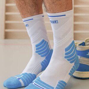 Chaussettes de sport Ehot Ace White-Cyan Crew Socks 502381