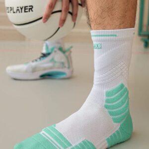 Chaussettes de sport Ehot Ace White-Green Crew Socks Noir 502271