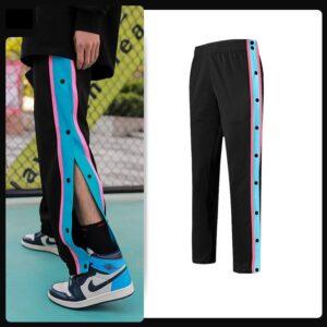 Pantalon de basket-ball Ehot Pantalon à boutons bleu-rose 500916