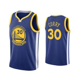Maillot de basket-ball en jersey bleu Ehot Curry 30 492861