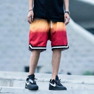 Short de basket Ehot dégradé orange-rouge short noir 492088