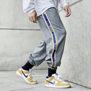 Pantalon à boutons gris Ehot Lakers blanc 501485