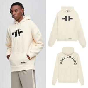 Sweat à capuche beige Ehot Loving 493235