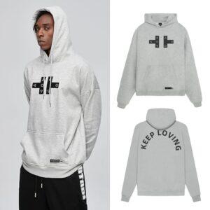 Sweat à capuche gris Ehot Loving 493224