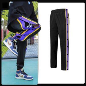 Pantalon de basket Ehot Pantalon à boutons violet-jaune 500887