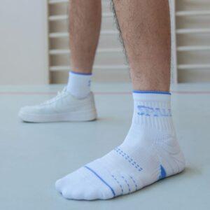 Chaussettes de sport Ehot Blanc-Bleu Spalding Quarter Chaussettes 501846