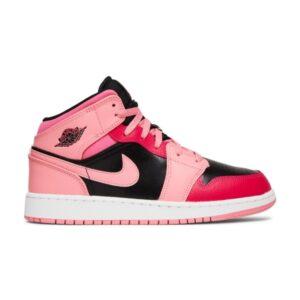 Air Jordan 1 Mid GS Baskets à craie corail 554725 662