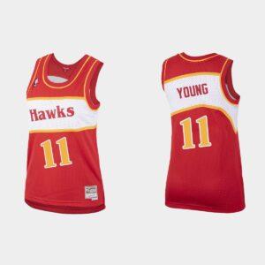 Maillot femme Atlanta Hawks #11 Trae Young Red Hardwood Classics 517066