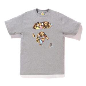 BAPE All Baby Milo Multi Ape Face Tee Gris Gris 505243