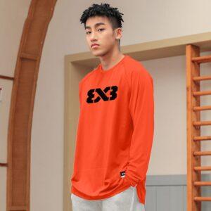 T-shirt Ehot 3X3 League Orange manches longues crème 512867