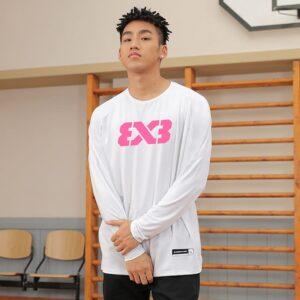 T-shirt Ehot 3X3 League Blanc-Rose Manches Longues 512846