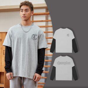 T-shirt Ehot Champion Gris Manches Longues Noir 510051