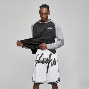 T-Shirt Ehot Colorblock Noir-Gris Manches Longues 514593