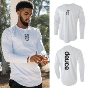 T-shirt Ehot Deuce Blanc Manches Longues 510709
