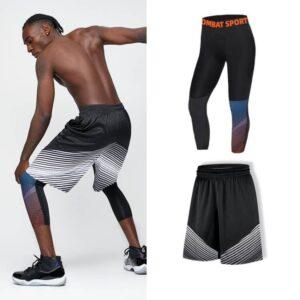 Ensemble short et collant de compression Ehot Ensemble short-collant noir dégradé 516460