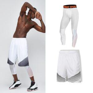 Ensemble short et collant de compression Ehot Ensemble short-collant blanc dégradé 516452