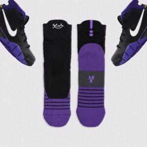 Chaussettes de sport Ehot Kobe Noir-Violet Quarter Chaussettes Gris 507667