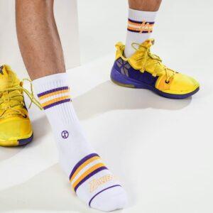 Chaussettes de sport Ehot Lakers White Quarter Socks 505275