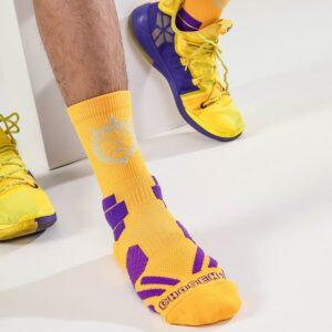 Chaussettes quart jaune Ehot Lakers 505280