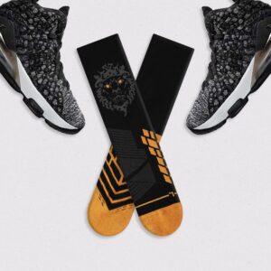 Chaussettes de sport Ehot Lion Black Crew Socks 506256