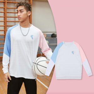 Ehot NBA 75th T-shirt à manches longues rose blanc 510116