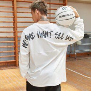T-shirt Ehot No One Blanc Manches Longues Noir 510136