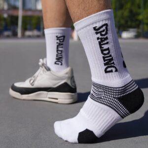 Chaussettes de sport Ehot Spalding Wave White Crew Socks 504089