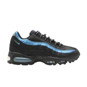 Nike Air Max 95 Noir Côte Métallique Argent Blanc 304951 041