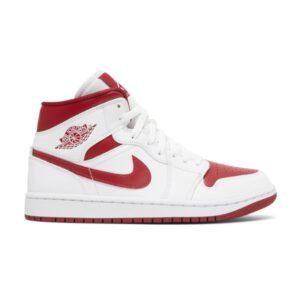 Wmns Air Jordan 1 Mid Blanc Grenade Baskets BQ6472 161