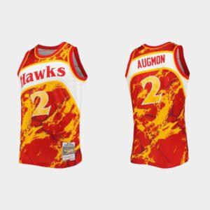 Maillot de basket-ball 1991-92 Atlanta Hawks #2 Stacey Augmon Marbre Rouge HWC Limited Jersey 521183