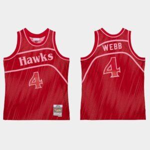 Maillot de basket-ball 1996-97 Atlanta Hawks # 4 Spud Webb Hardwood Maillot monochrome rouge 528103