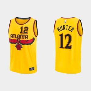 2021-22 Atlanta Hawks #12 De'Andre Hunter Réplique Maillot de basket-ball City Gold Jersey 534556