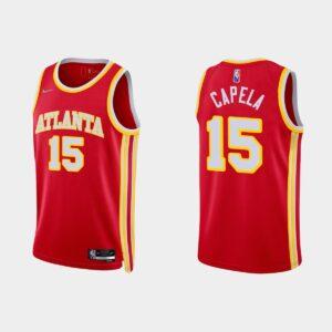 Maillot de basket-ball 2021-22 Atlanta Hawks #15 Clint Capela 75e anniversaire Diamond Icon Maillot rouge 532379