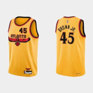 Maillot de basket-ball Atlanta Hawks #45 Chaundee Brown Jr. 2021-22 75e anniversaire City Gold Jersey 531443