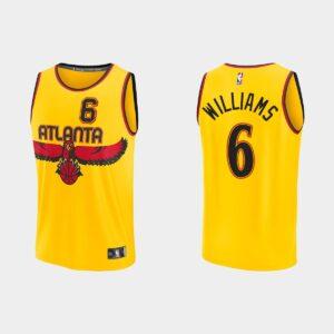 2021-22 Atlanta Hawks #6 Lou Williams Réplique Maillot de basket-ball City Gold Jersey 532388