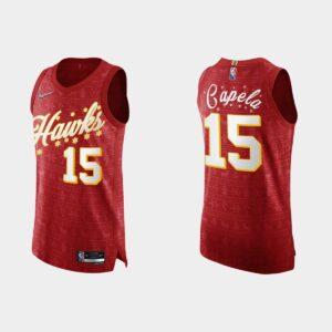 2021 Atlanta Hawks # 15 Clint Capela 75e maillot de basket-ball authentique rouge de Noël 532280
