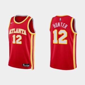 2022-23 Atlanta Hawks #12 De'Andre Hunter Icon Edition Maillot de basket-ball rouge 519450