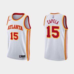 Maillot de basket-ball des Hawks d'Atlanta 2022-23 #15 Maillot blanc de l'association Clint Capela 520190