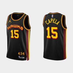 Maillot de basket-ball 2022-23 Atlanta Hawks #15 Clint Capela Statement Maillot noir 531821