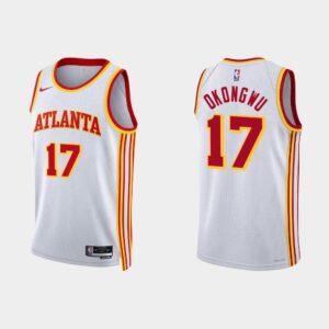 Maillot de basket-ball des Hawks d'Atlanta 2022-23 #17, maillot blanc de l'association Onyeka Okongwu, 520530