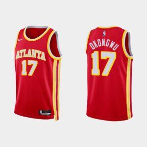 Maillot de basket-ball des Hawks d'Atlanta 2022-23 #17 Onyeka Okongwu Icon Edition Maillot rouge 520126